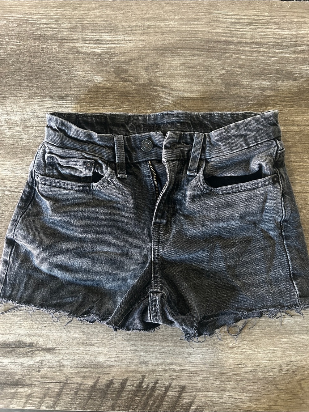 American Eagle Outfitters Washed Black Cutoff Denim Shorts